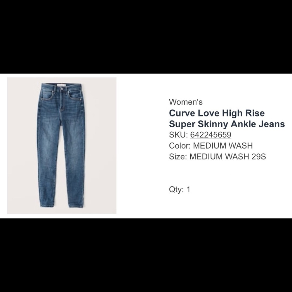 Abercrombie & Fit h curve love super skinny ankle jeans - never worn